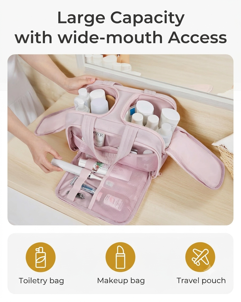 WhatABabe™ 4-in-1 Makeup & Toiletry Travel Bag